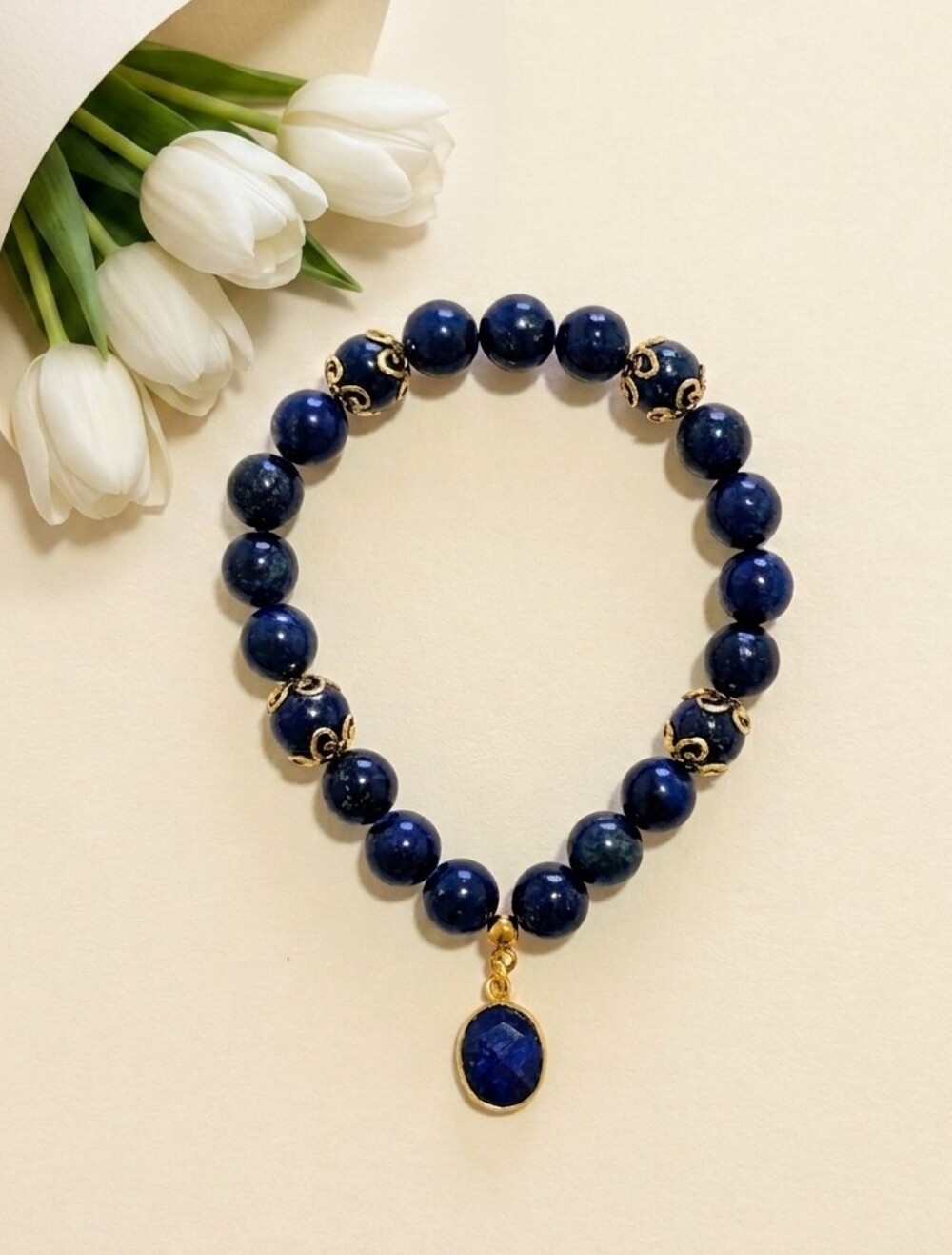 Lapis Lazuli Bracelet With Charm
